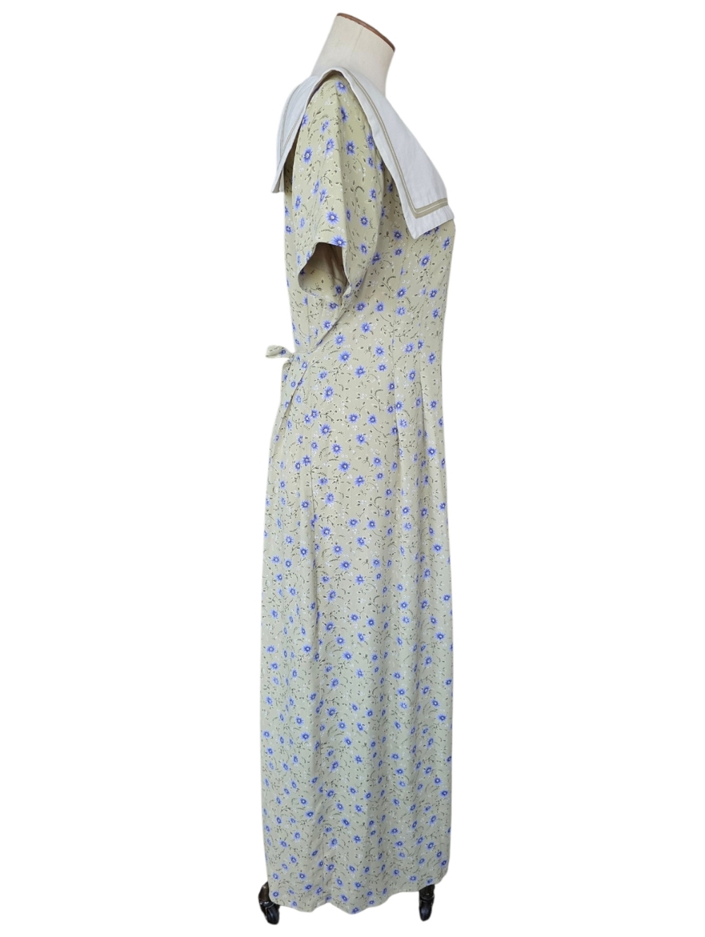 Vintage 1980s Sara Elizabeth Floral Sailor Collar Maxi Dress NWT Womens Size 12 - Picture 5 of 13